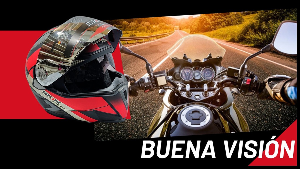 Casco Abatible Iron Racing Ir-105 Doble Mica Dot D