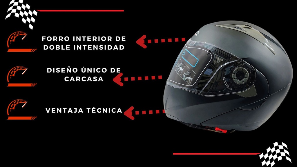 Casco Abatible Doble Mica Dot S Jieka