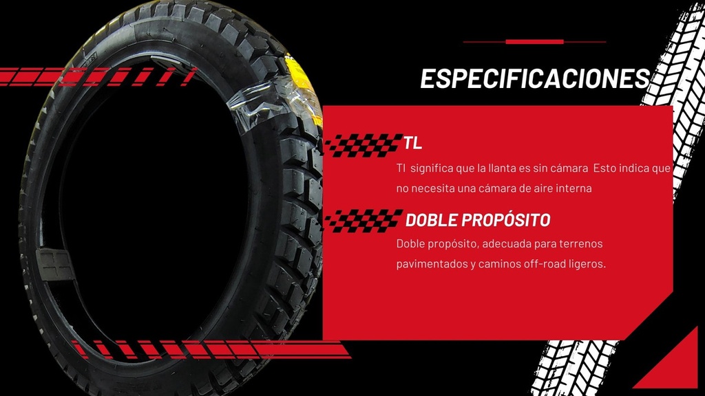Llanta Moto 3.00-18 Tl Doble Proposito Motoking 52l 200 Kg