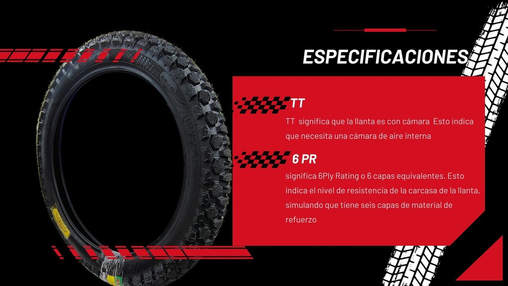 Llanta Moto Matsuma 2.75-17 T/t 8pr 47p 175kg