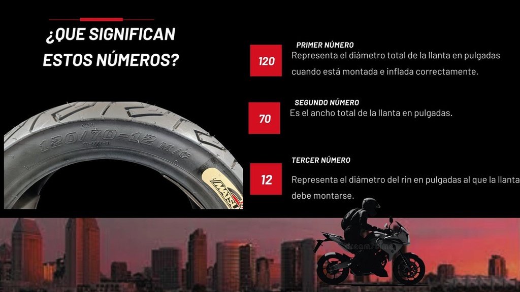 Llanta Moto Matsuma St-066b-01 120/70-12 Tl 236kg 58p