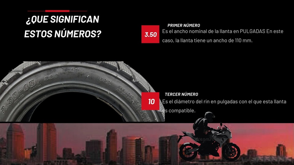 Llanta Moto 3.50-10 4pr 4 Capas Alta Durabilidad Scooter