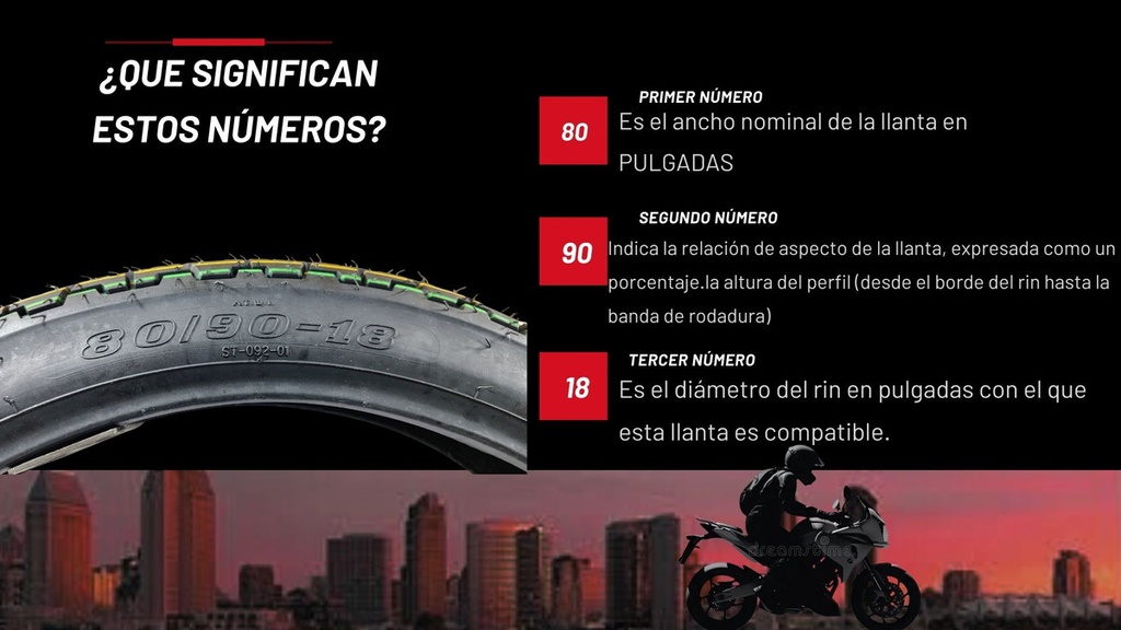 Llanta De Moto Marca Matsuma  80/90-18 6pr Tl 48p Rin 18