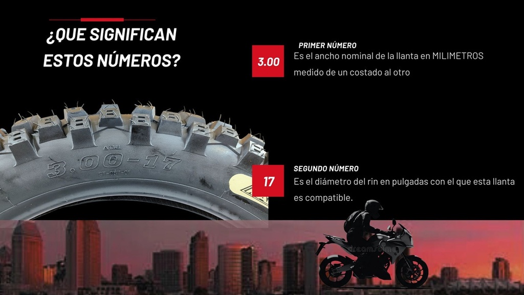 Llanta Matsuma 3.00-17 St-887-01 Tt 6pr Resistente Y Segura