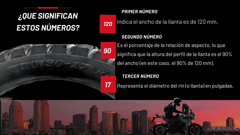 Llanta Moto Motoking 120/90-17 T/l 6pr 65p D025