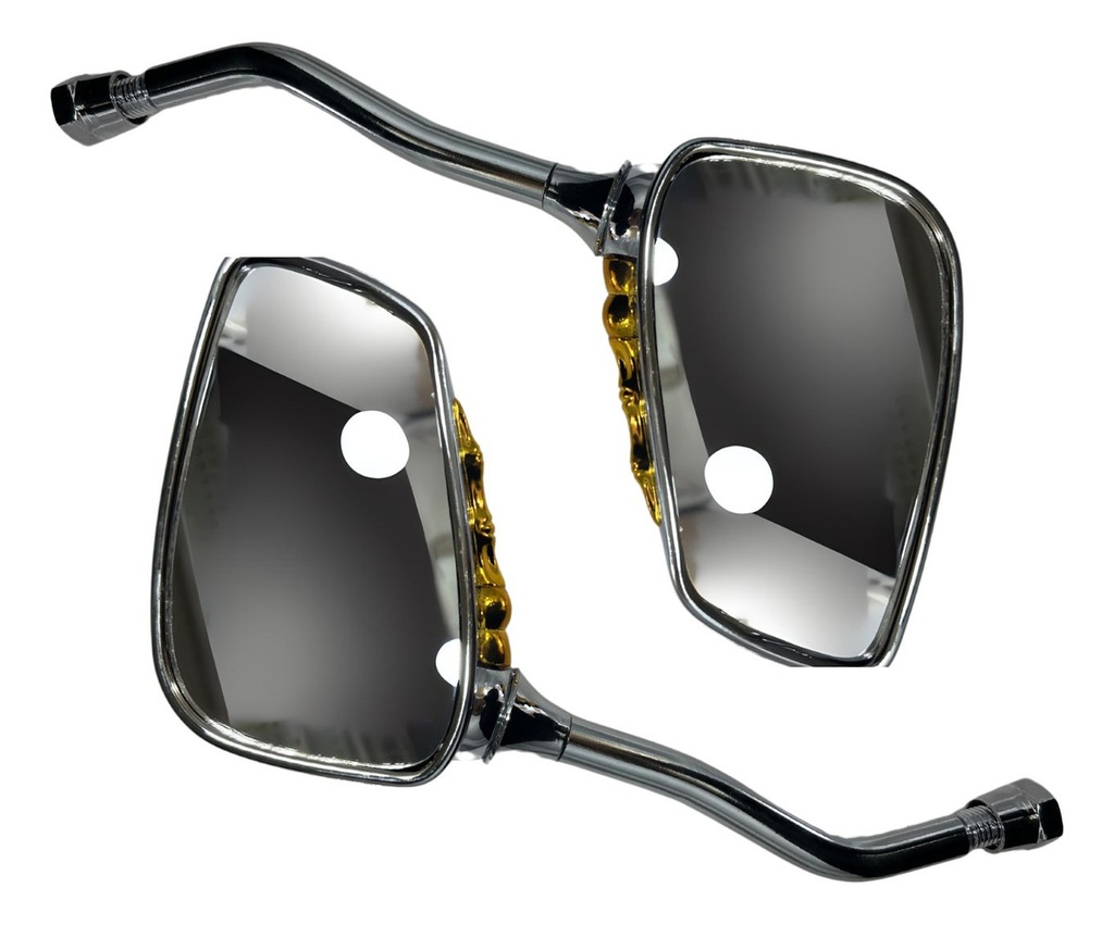 Espejo Moto Retrovisor Cromado Mano Esqueleto