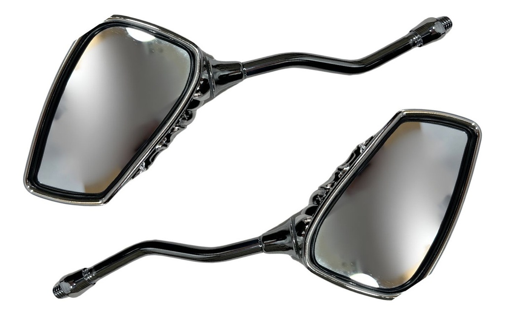 Espejo Moto Retrovisor Cromado Mano Esqueleto