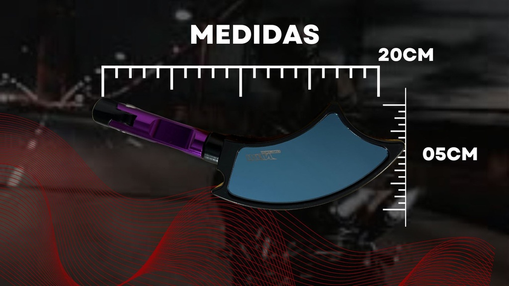 Espejo Moto Iron Racing Hacha Negro 1 Juego