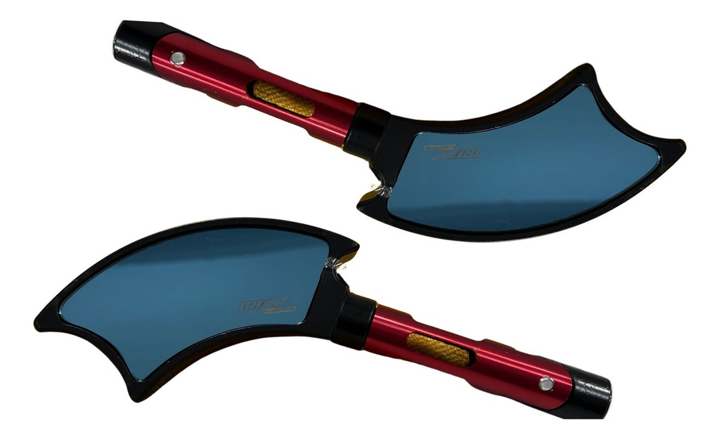 Espejo Moto Iron Racing Hacha Negro 1 Juego