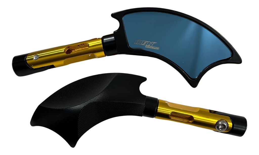 Espejo Moto Iron Racing Hacha Negro 1 Juego