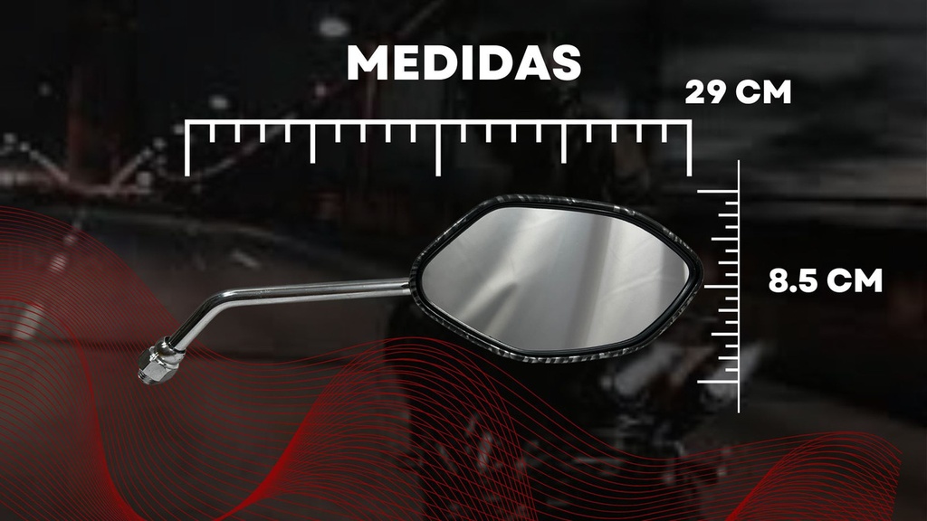 Espejo Retrovisor Moto City Road D1 Gris Negro Ajustable