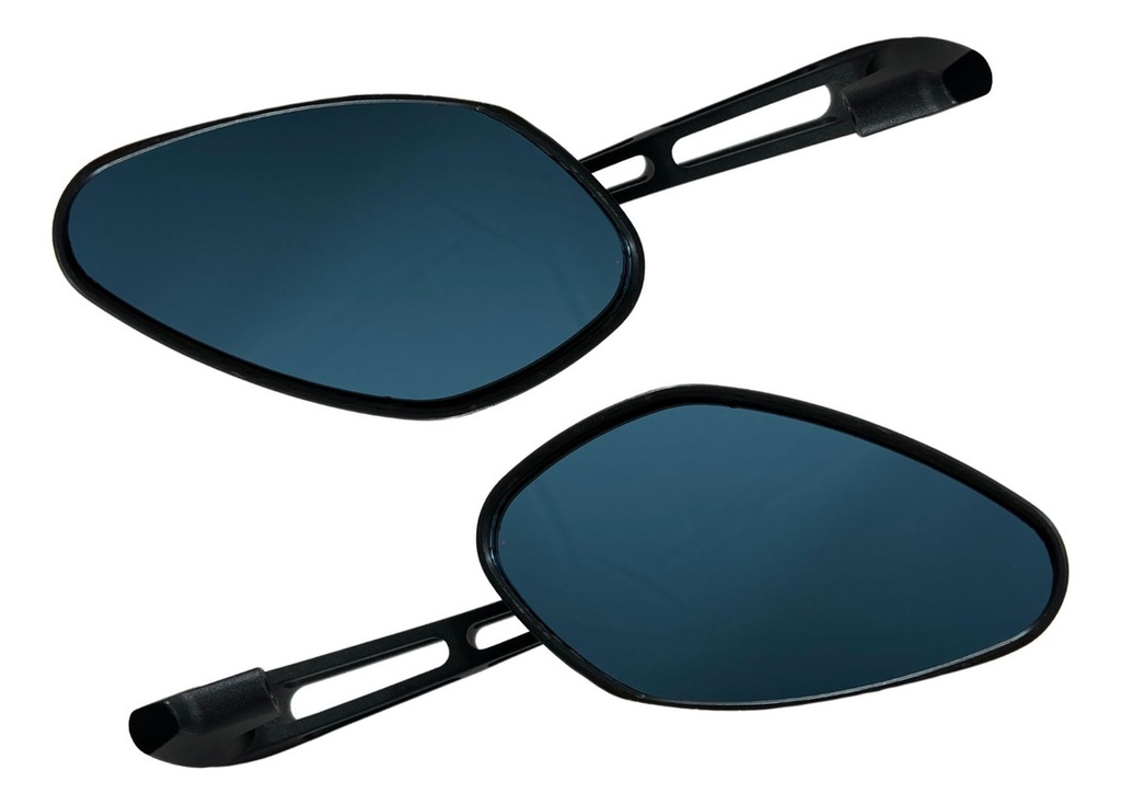Espejo Retrovisor Moto Universal Diseño Araña Azul