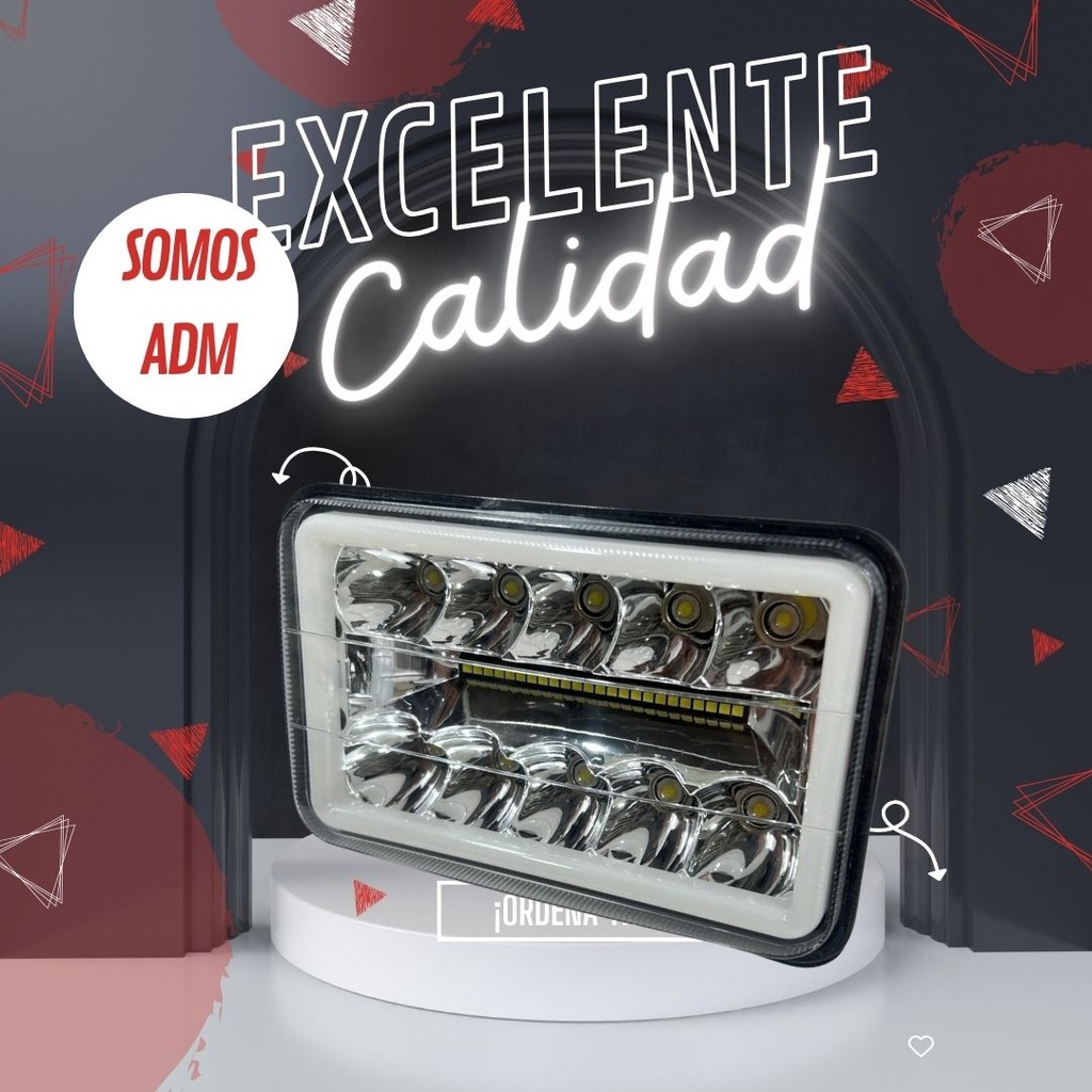 Faro 5 Pulgadas  30led Blanco+amarillo Aro 5 Cables 1 Pieza