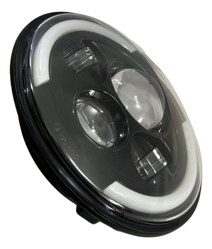 Par Faro Delantero 7  Redondo Led Ojo Angel Lupa 6500*2