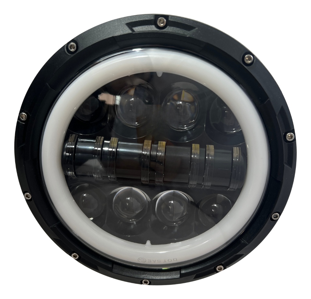 Par Faro Delantero 7  Redondo Led Ojo Angel Lupa 6500*2