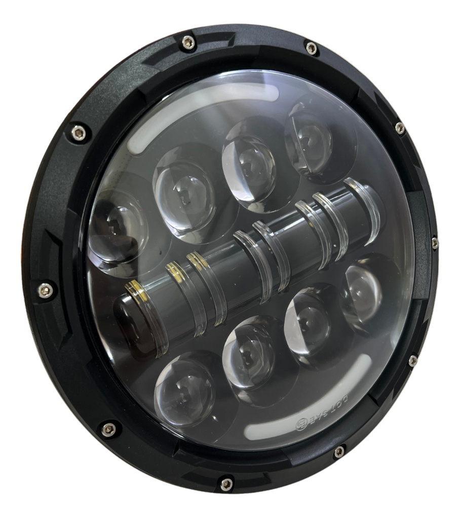 Par Faro Delantero 7  Redondo Led Ojo Angel Lupa 6500*2