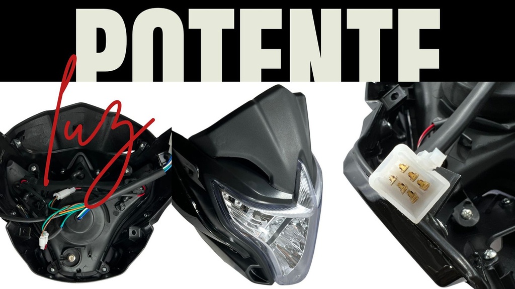 Faro C/ Bisel Negro Para Motocicleta Italika 150sz/150z/170z