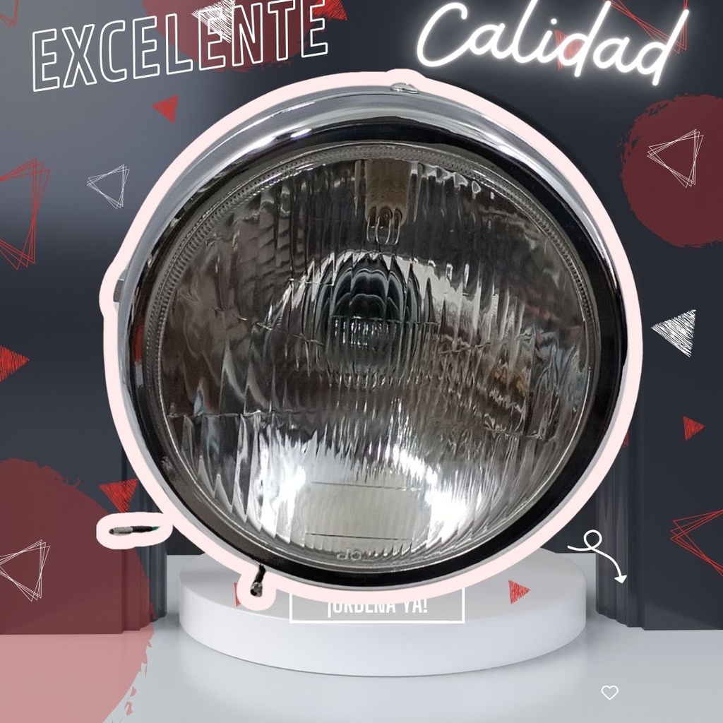 Faro Delantero Completo Cromado Con Foco Modelo Cg125/ft125