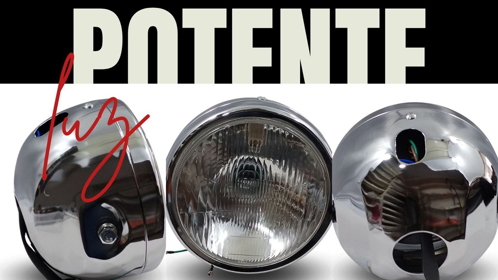 Faro Delantero Completo Cromado Con Foco Modelo Cg125/ft125