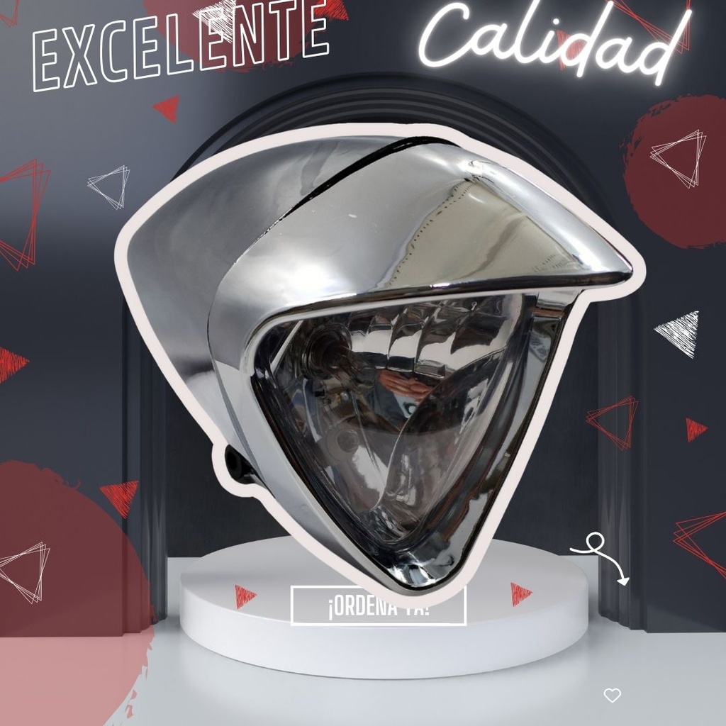 Faro Delantero Completo Choper Cromo