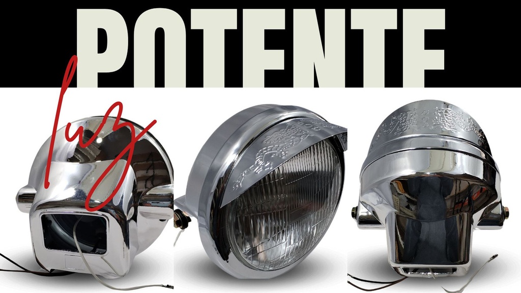 Faro Delantero Cromado Choper Honda