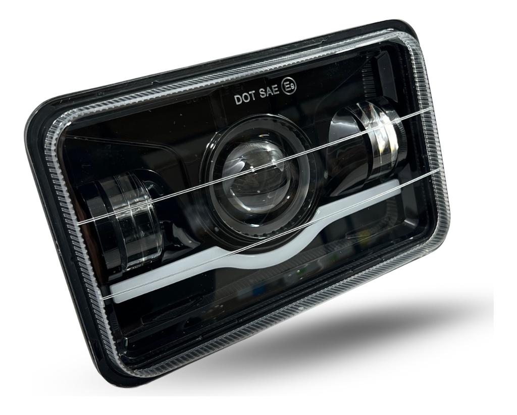 Faro Led Rectangular 5  Luz Blanca/roja 4 Cables Universal