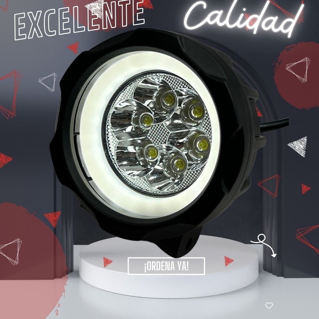 Faro Auxiliar Hyper 6led Ojo Angel Blanco 30w 4200lm