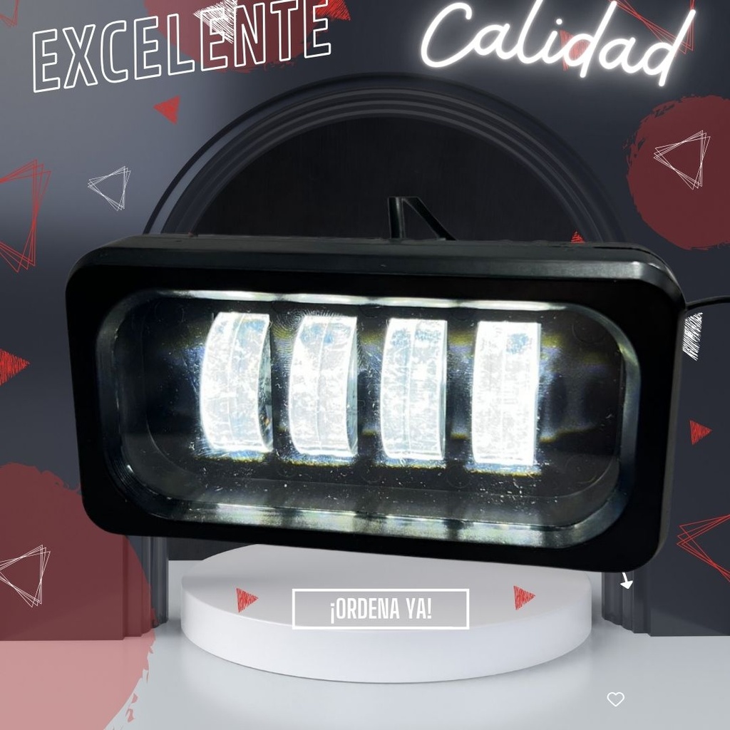 Faro Led H/l Estrobo Carcasa Negra Luz Blanco