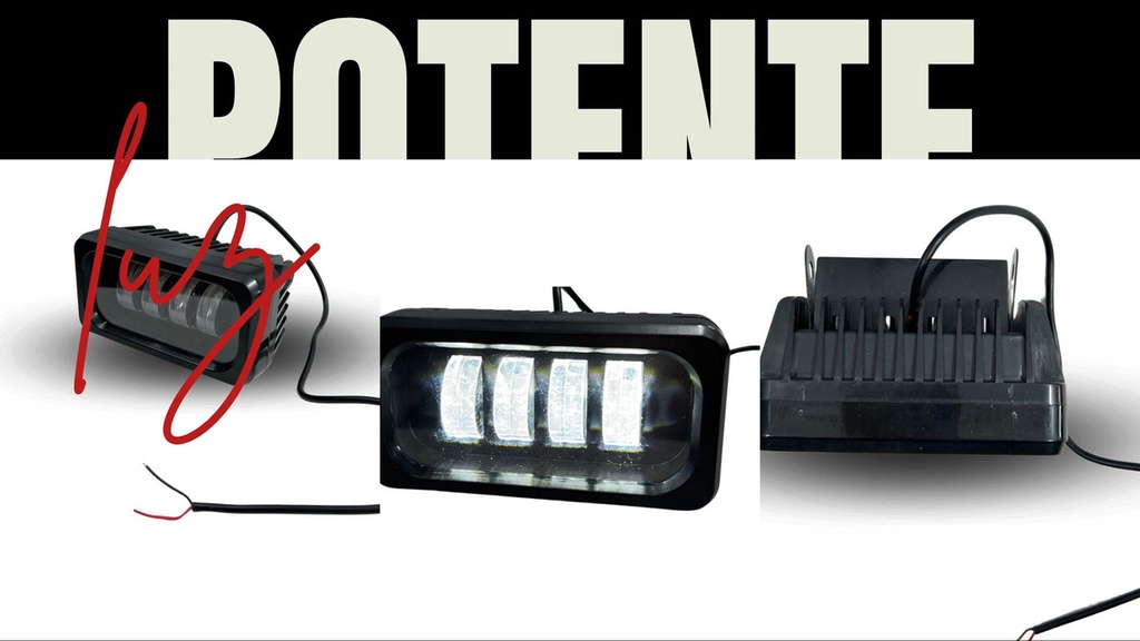 Faro Led H/l Estrobo Carcasa Negra Luz Blanco