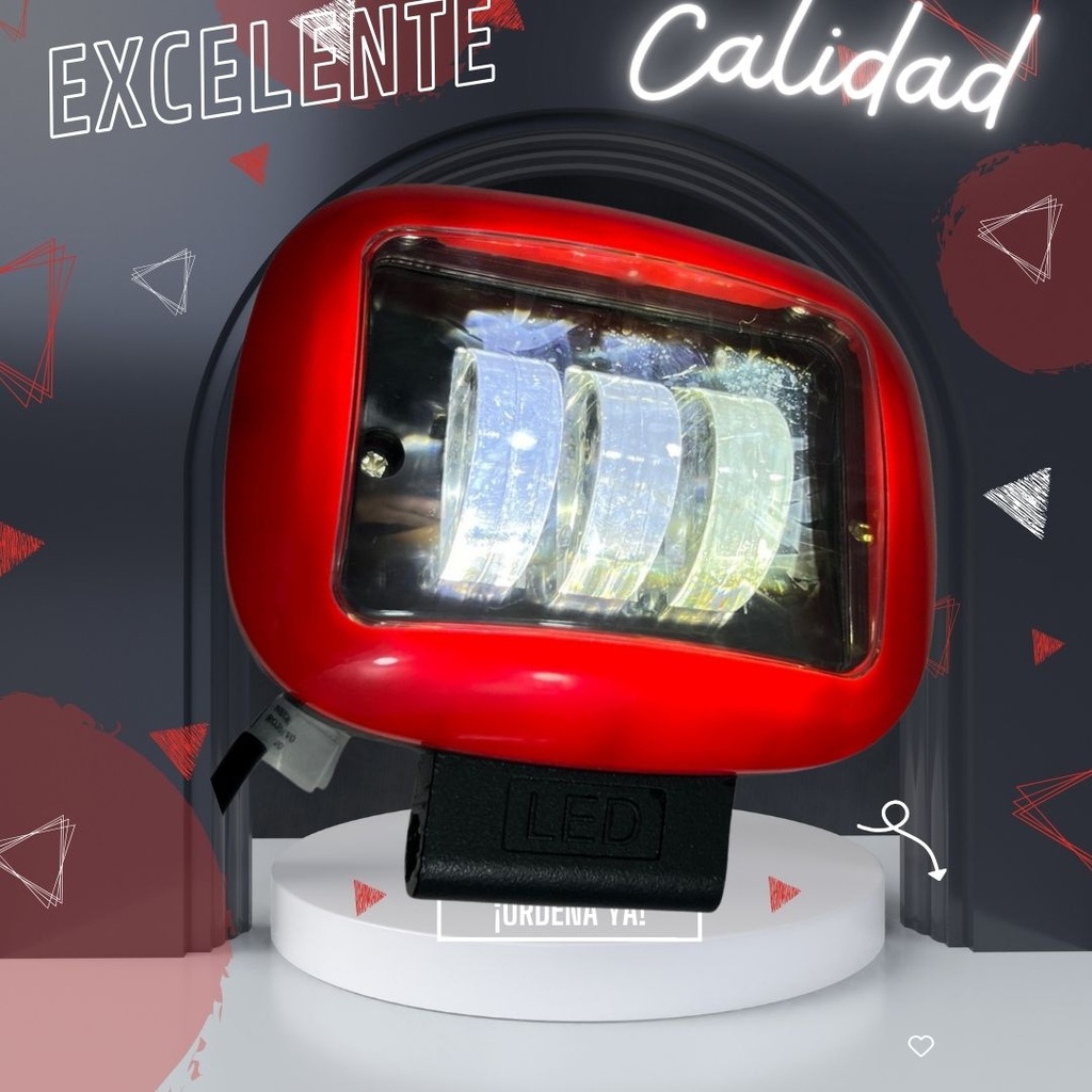 Faro Auxiliar Hiperled Para Moto Ir-c03r 12-80v 30w 3500lm