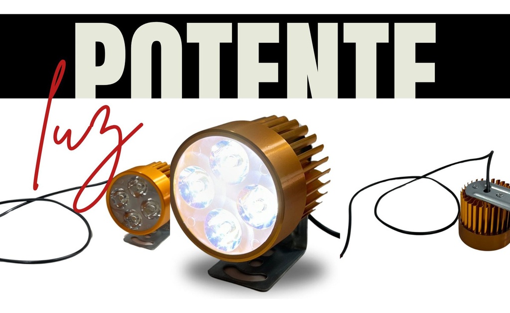 Faro Auxiliar Moto Leds Ir1570 8-80v 4w Dorado