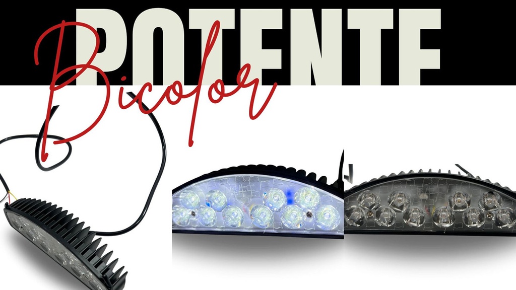 Faro Led Carcasa Negra Luz Blanco-azul