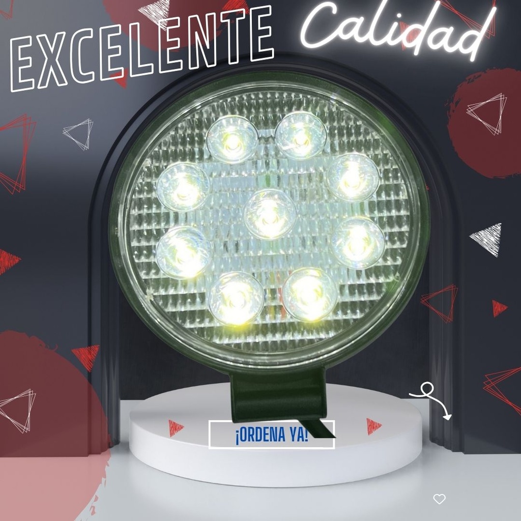 Par De Faro 9led 12v Universal Redondo Y Cuadrado