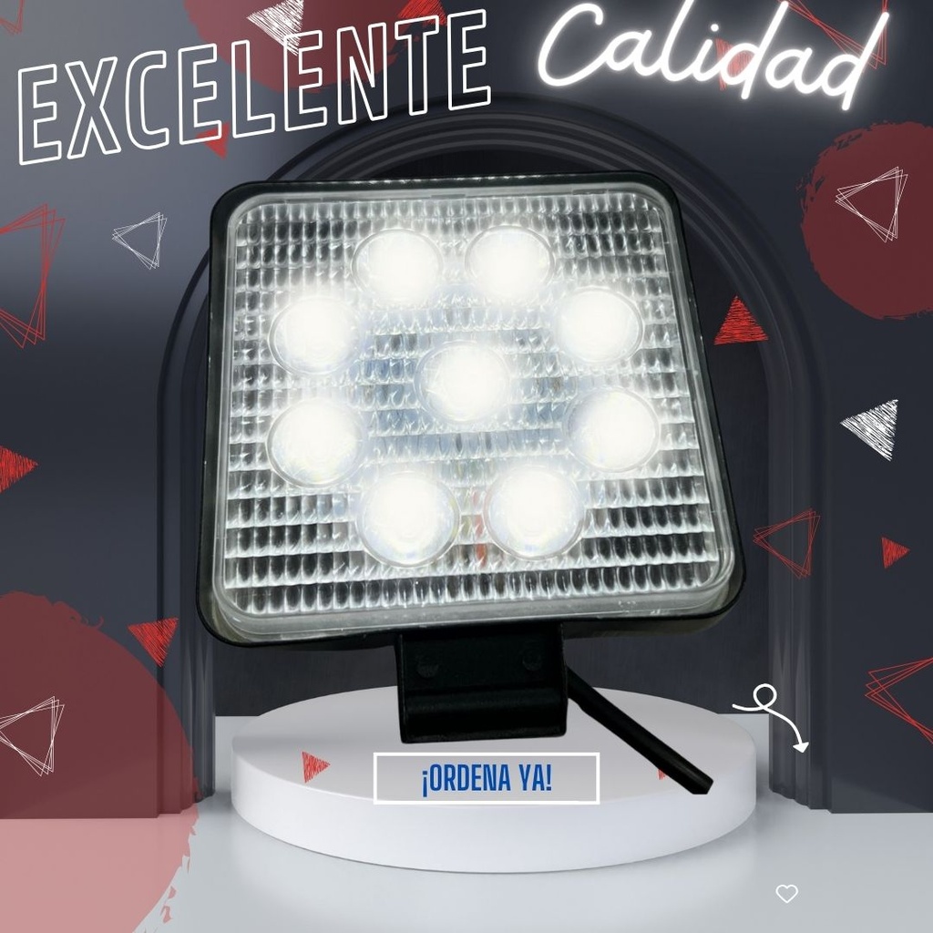 Par De Faro 9led 12v Universal Redondo Y Cuadrado