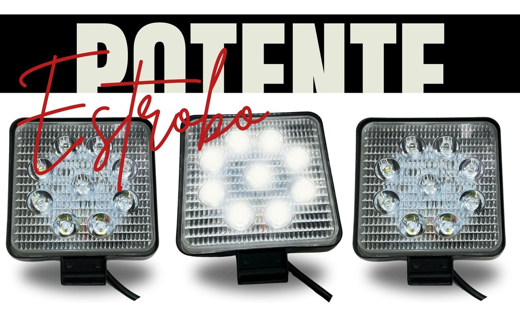 Par De Faro 9led 12v Universal Redondo Y Cuadrado