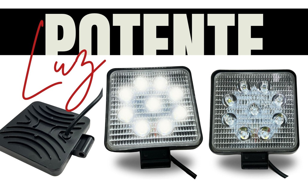 Par De Faro 9led 12v Universal Redondo Y Cuadrado