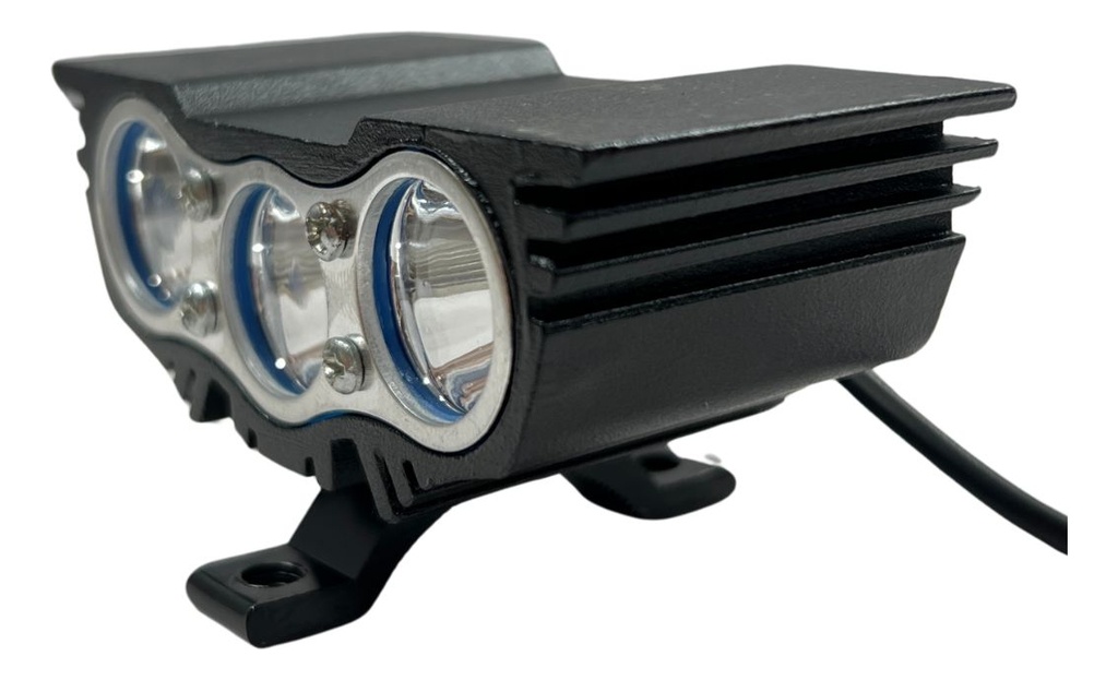 Faro Moto 3 Led Dc 10-95v 30w Estrobo Negro
