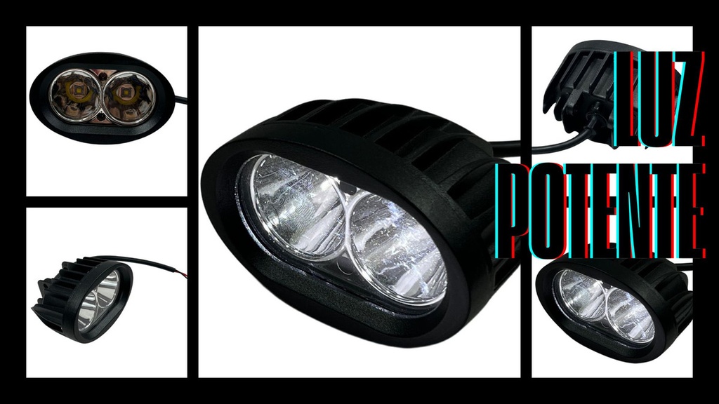 Faro Auxiliar Hyperled Luz Blanca Estrobo 20w 2300lm Negro