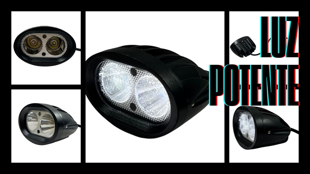 Faro Auxiliar Hyperled Luz Blanca Estrobo 20w 2300lm Negro