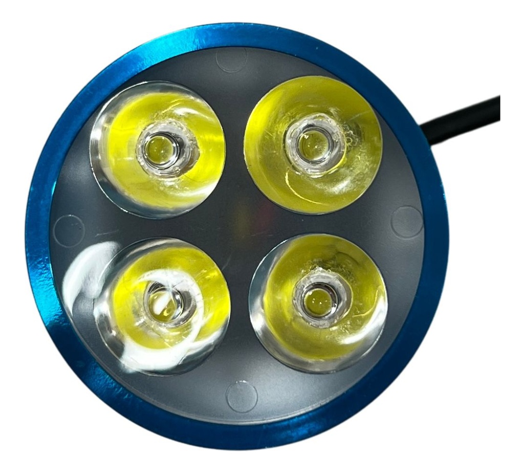 1 Pieza De Faro Led Para Moto Universal Carcasa Azul 20w