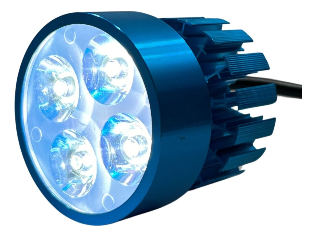1 Pieza De Faro Led Para Moto Universal Carcasa Azul 20w