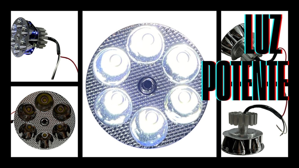 Repuesto Bombilla Led Redondo Moto Universal 10-95v 30w