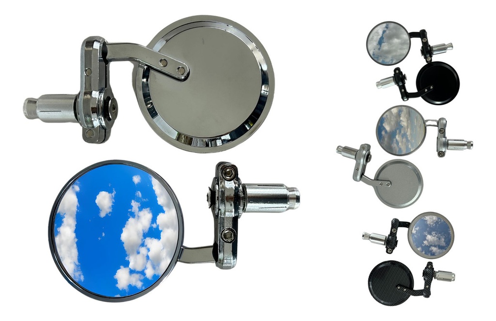 1 Par De Espejos Redondos Para Motocicleta Universal