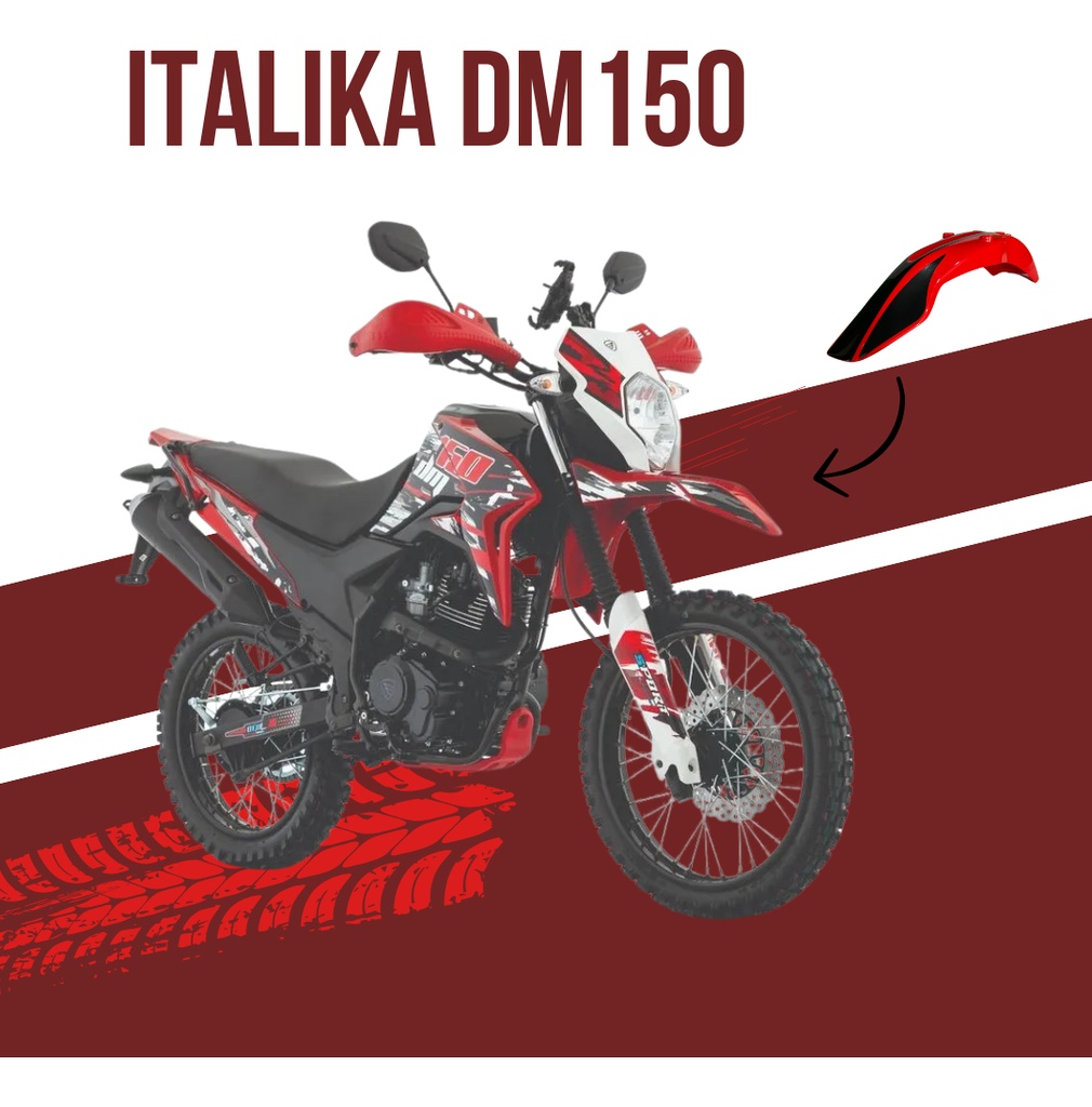 Salpicadera Delantera Rojo/negro Italika Dm150