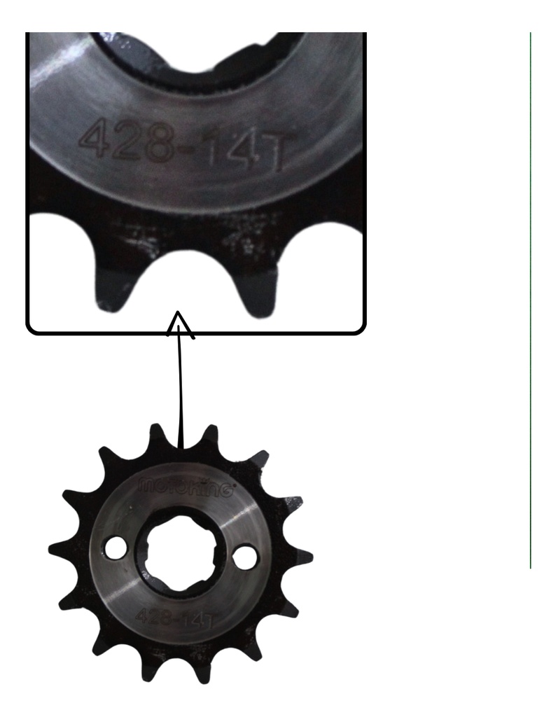 Engrane Delantero Acero #1045 14t Para Ft110  Resistente