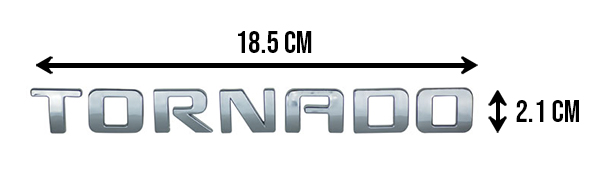 EMBLEMA LETRERO TORNADO CROMO
