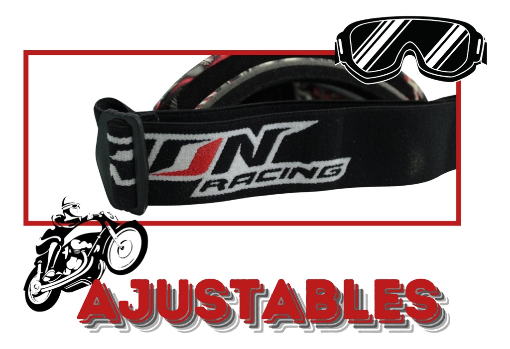 Goggles Para Moto  Máscara Calavera   Con Diseño Negro/rojo