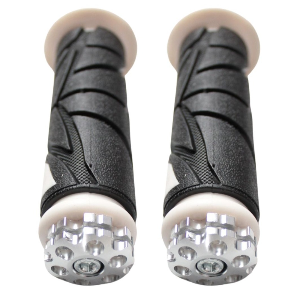 JUEGO DE PUÑOS PARA MOTO UNIVERSAL GOMA SUAVE BLANCO