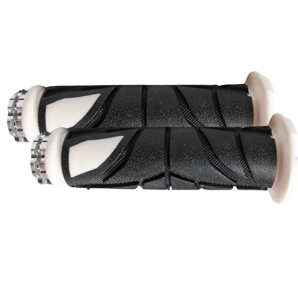 JUEGO DE PUÑOS PARA MOTO UNIVERSAL GOMA SUAVE BLANCO