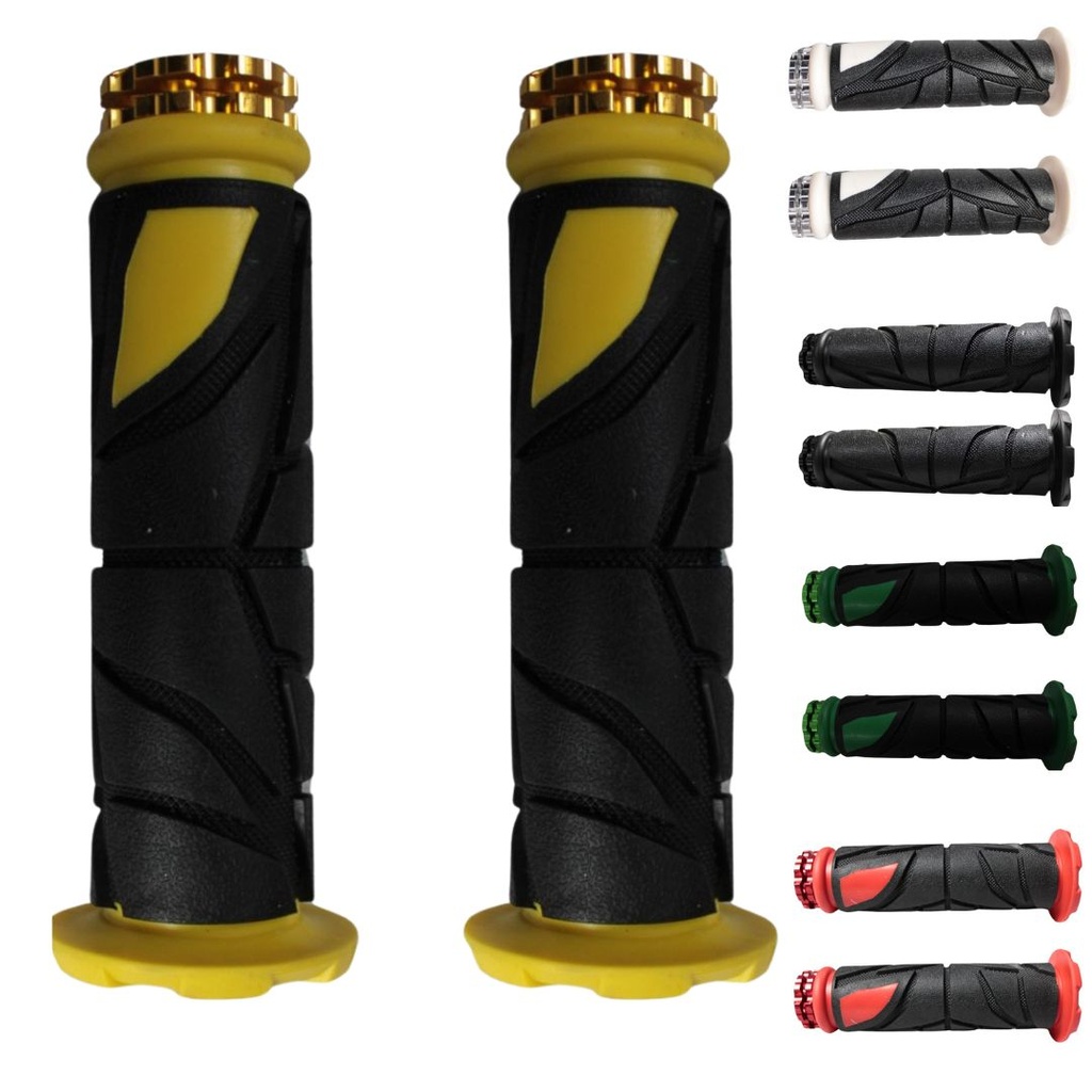 JUEGO DE PUÑOS PARA MOTO UNIVERSAL GOMA SUAVE  AMARILLO